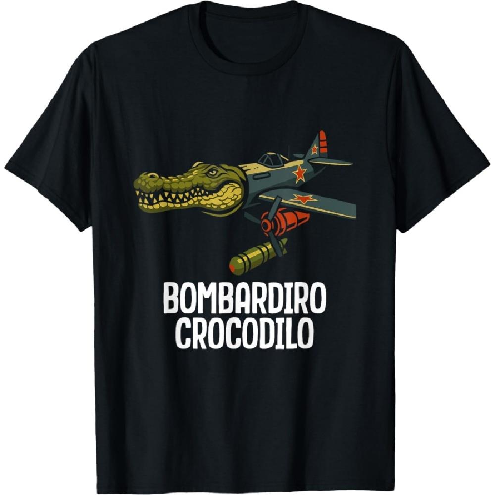 

Футболка с забавным мемом Bombardiro Crocodilo Italian Brainrot XXXXXL чёрный