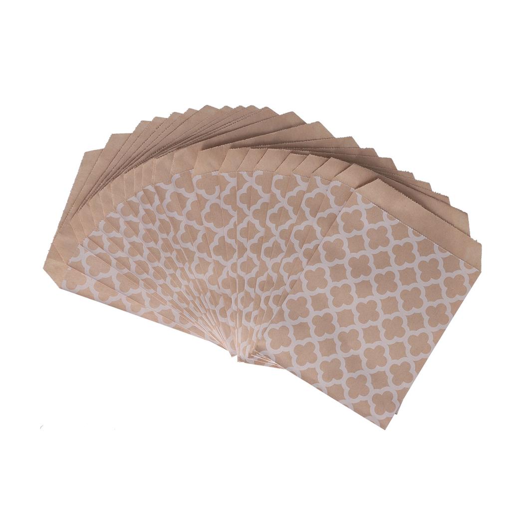 50pcs Paper Candy Bags Disposable Safe Decorative Food Flat Kraft Favor Bags for Party