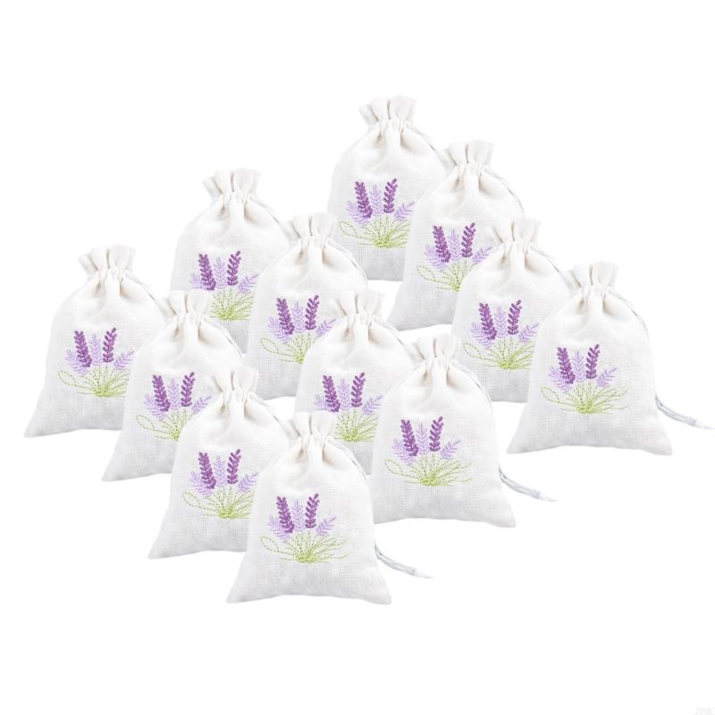 Pack of 12 Empty Lavenders Sachets Small Cotton Linen Drawstring Bags for Filling Spices Stylish Gifts Wrapping Pouches