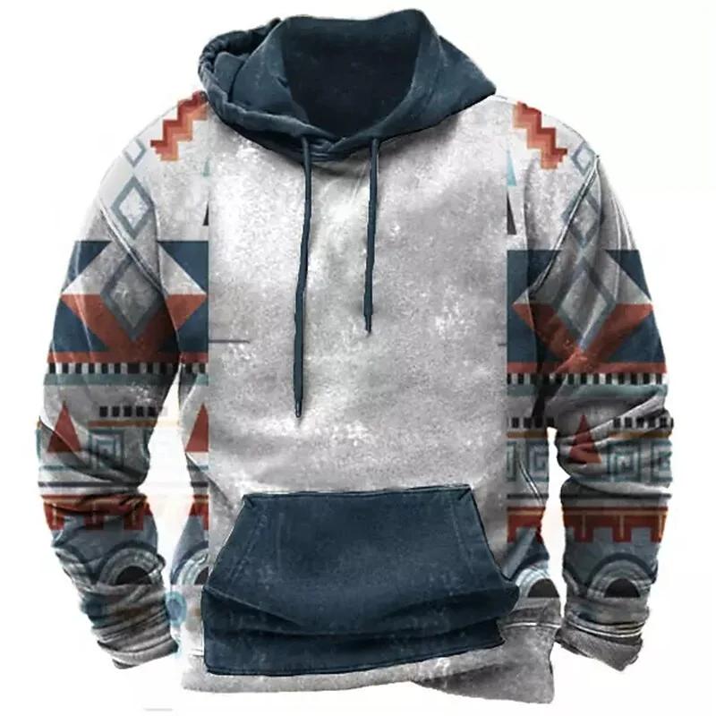 Winter Men's Hoodie Sweatshirt Harajuku Ethnic Wind Graphics Retro Clothes Pullover Shirt Casual Street Loose Casual Hoodie