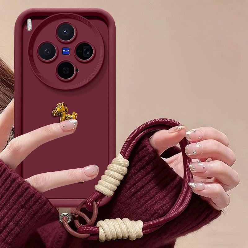 Uroczy Złoty Koń 3D Z Paskiem Etui Na Telefon Dla Vivo X300 X200 mini X200S X100 X100S Pro Ultra Pokrowiec V2509A