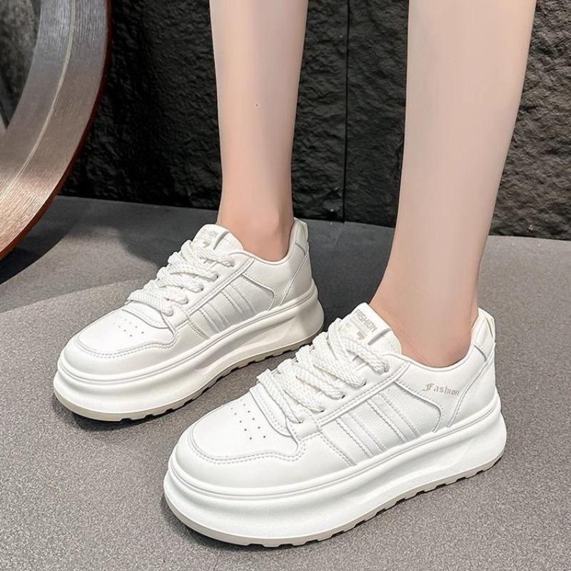 Little White Shoes Women's New Autumn Muffin Thick Soft Sole Student Versatile Sports and Leisure Women's Shoes Board Shoes