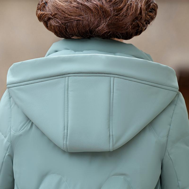 Middle Age Women Winter White Duck Down Coats Vintage Plus Size Parkas Hooded Elegant Thick Warm Down Jackets Woman Outerwears