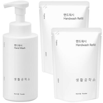 Life Workshop Hand Wash Powder Fragrance Container 500ml + Refill 400ml X 2p Set, 1 Set