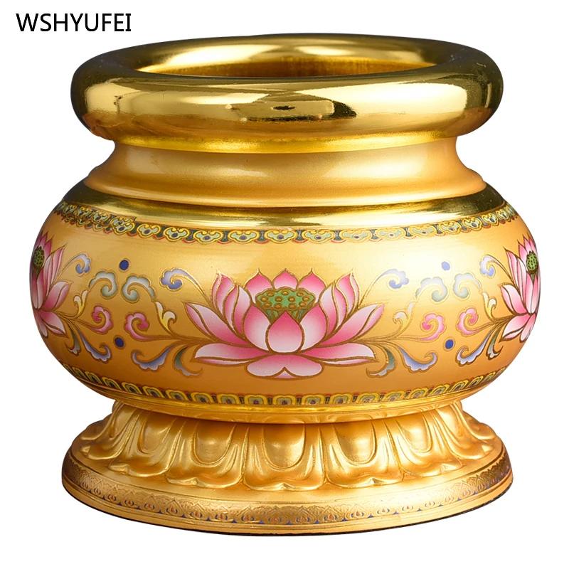 Alloy Household Fruit Tray Censer Supply Platform Water Cup Shrine Lamp Sacrificial Supplies Buddhist Hall Temple Crafts Decor