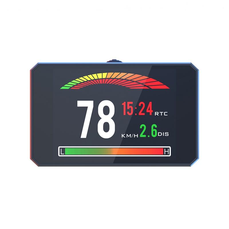 P16 Car Hud Obd2 Lcd Meter Head Up Display Speedometer Kmh,Mph Tachometer Water Temp Fuel Consumption Turbo Pressure