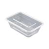 Disposable 1000ml Plastic Rectangular Takeout Containers with Lids, 300 Sets