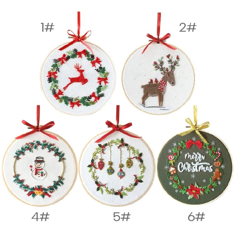 Christmas Embroidery Starter Kits Christmas Ornament Cross Stitching Set