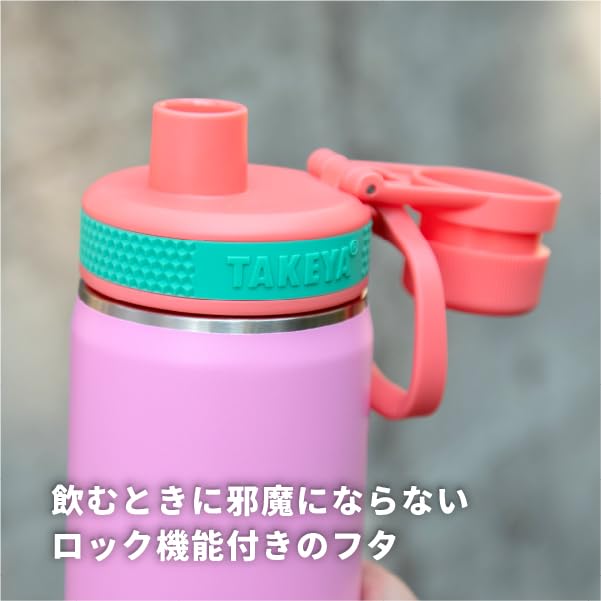 Online Exclusive Active Slim 650ml Peach Blaze Insulated Water Bottle TAKEYA FLASK [Takeya Official] 0.65L