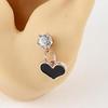 Women's Mini Heart Onyx Lovely Earrings