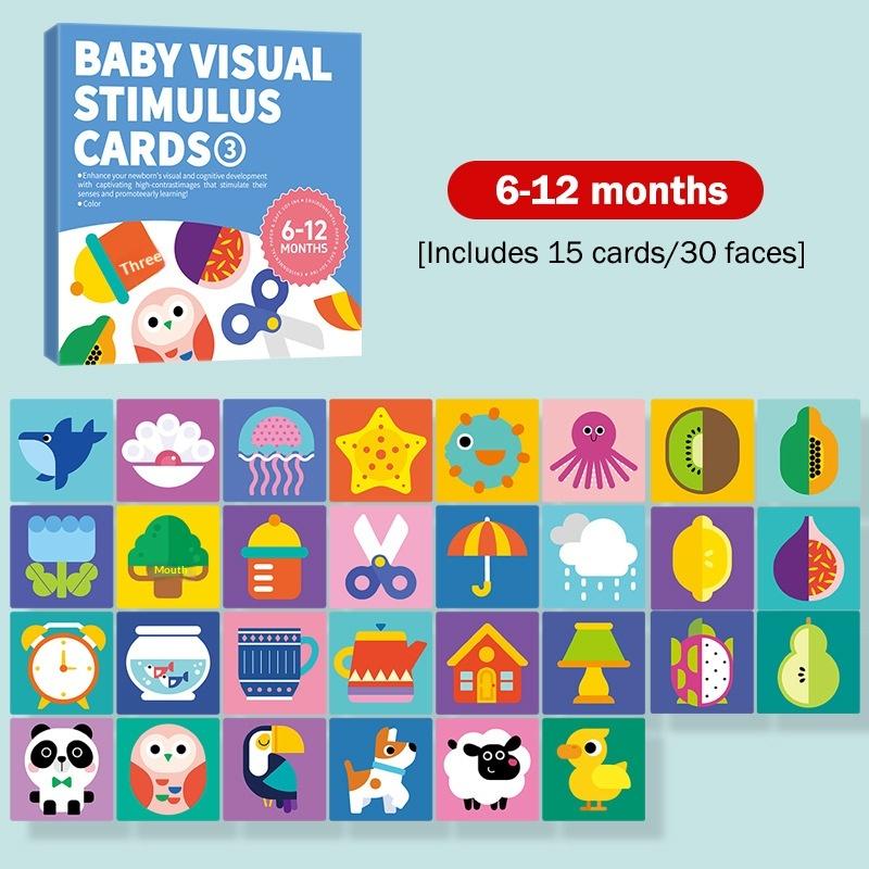 Baby Visual Stimulation Cards Montessori High Contrast Flash Card Infant Gift For Children Cognition Toy