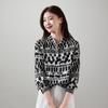 100% Mulberry Silk Printed Long-Sleeved Shirt for Women
