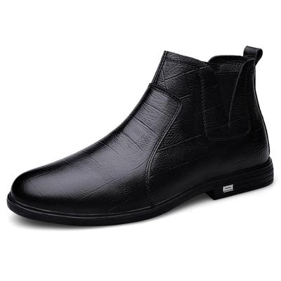 Mode 2025 Neue Chelsea Schuhe Herren Echtleder Stiefel Fell Winter Herren Mode Stiefeletten Business Casual Herren Schneestiefel Arbeitsschuhe