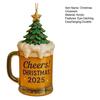 Christmas Ornament Drink Cup Hanging Charm Personalized Holiday Lanyard Decorations for Family Friends
