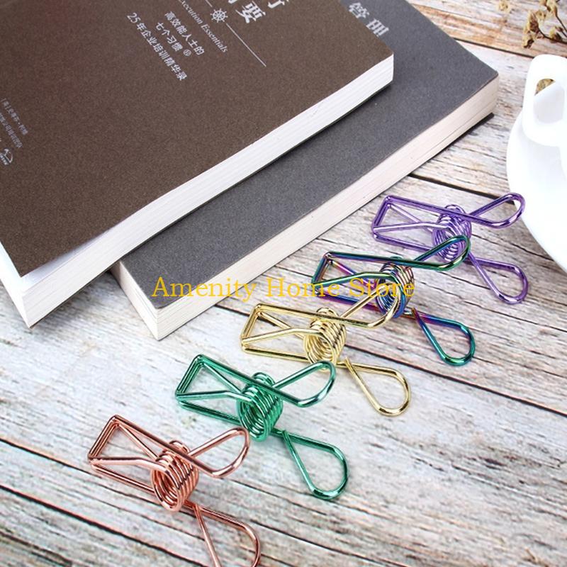 F26C 20 Pcs Multipurpose Clothespins Steel Wire Clips Drying Pegs Clamps for Clothes/Snack Bags/Outdoor/Kitchen/Office