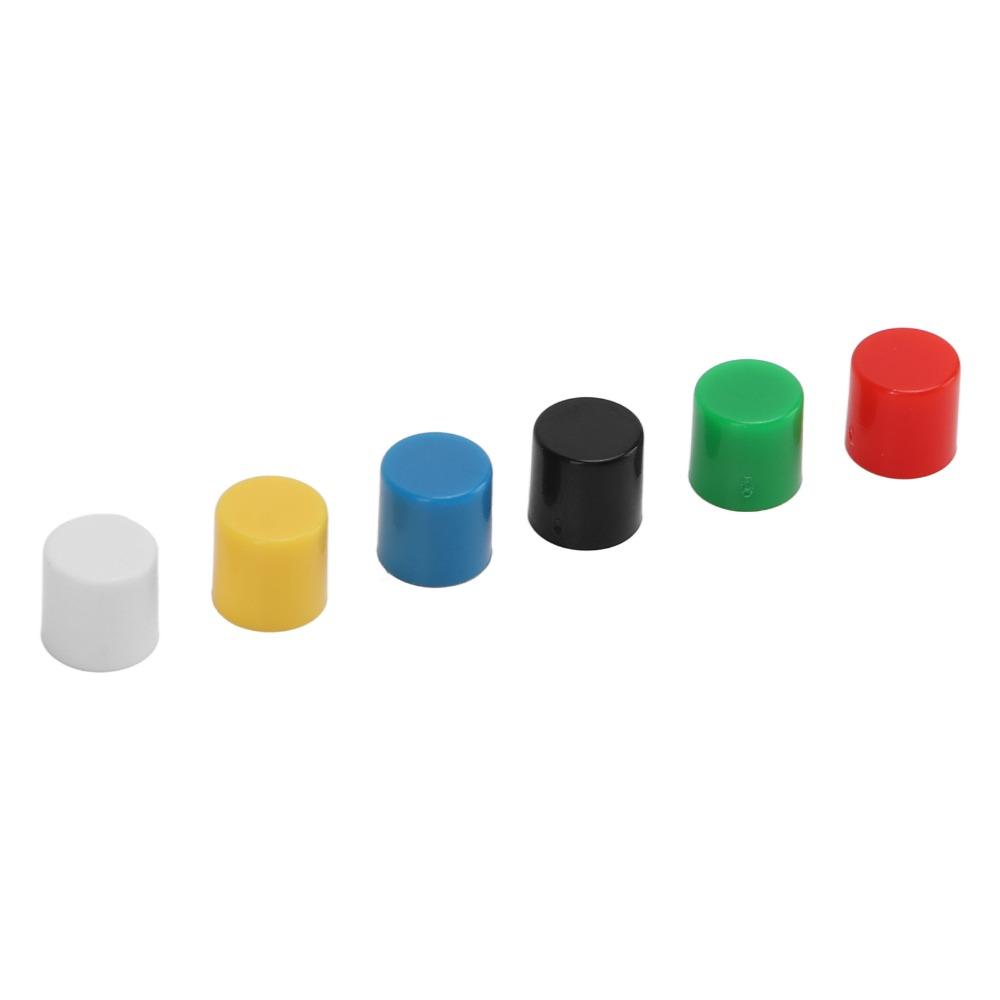 180PCS 6 Colors Breadboard Push Button Cover Round Shape ABS Plastic Push Button Cover Set Tactile Push Button Switch