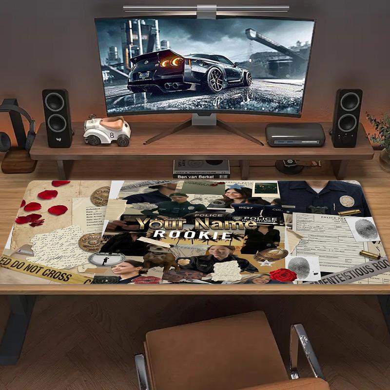 The Rookie Custom Name Large Size Mouse Pad Large Gaming Table Cushion Non-slip Laptop Tablet Big Mousepad XXL Mat Mini PC Playmat With Lock edge