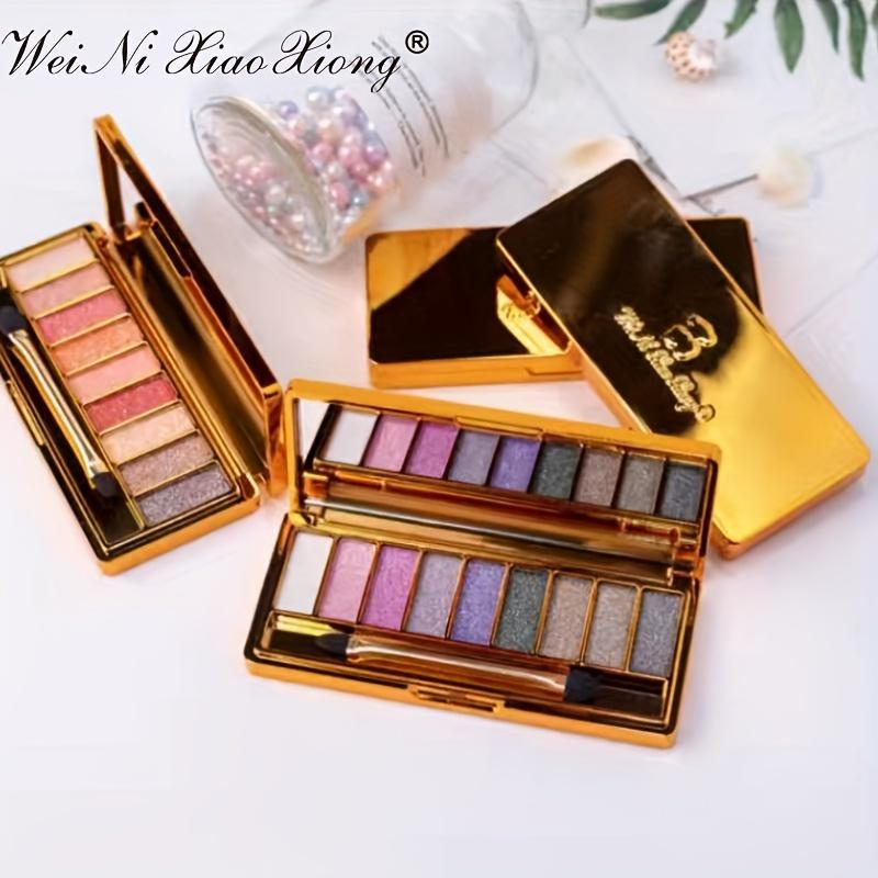 Golden Eyeshadow Palette Sparkling Shiny Glitter Eyeshadow Palette With Brush And Mirror, High Pigmented, Long-Lasting Makeup For A Gorgeous Look
