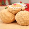 Knitted Fabric Holiday Decor Christmas Plush Gingerbread Man Figures with Hat Scarf Cute Stuffed Family Soft Textured Figurines of 3 Ornament