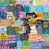 50 Inspirational and Encouraging English Stickers Personalized Decorative Suitcase Notebook Waterproof No Repeat Stickers