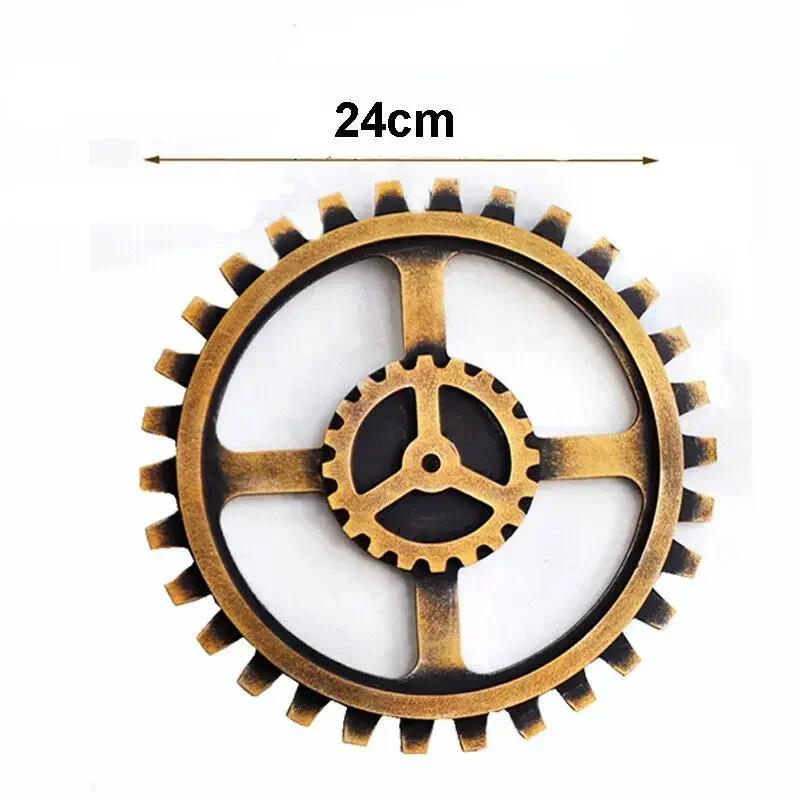 Vintage Zlaté Dřevěné Kolo Steampunkové Soukolí Socha Soukolí Retro Design Ozdoby Bar Pub Nástěnná Dekorace Ozubené Kolo Rustikální Dekorativní Dřevěné Řemeslo