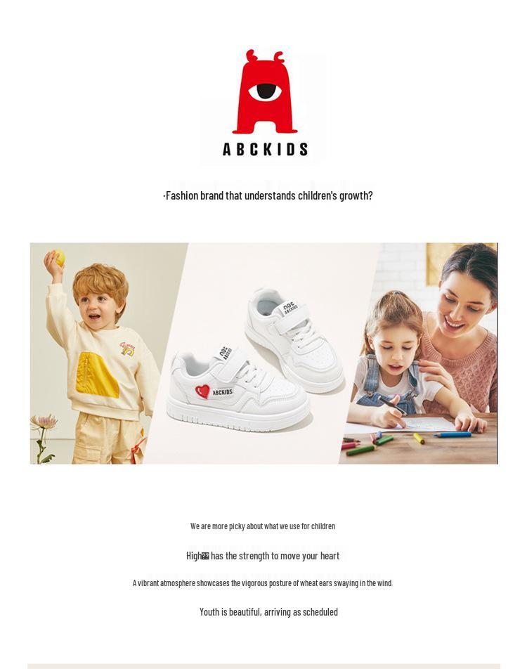 ABCkids Velcro Sports Shoes for Kids - White