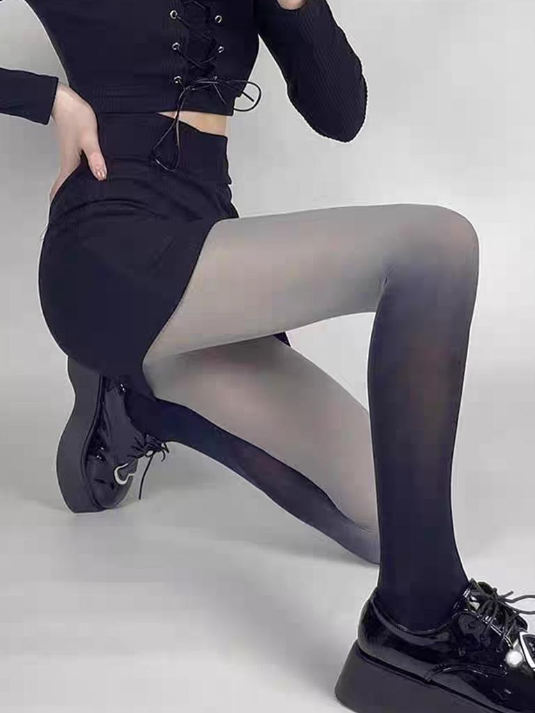 1 Pc Women's Ombre Velvet Socks, Sexy Tight-Fitting Spring & Fall Stockings, Gradient Color Design, Perfect for Daily Wear