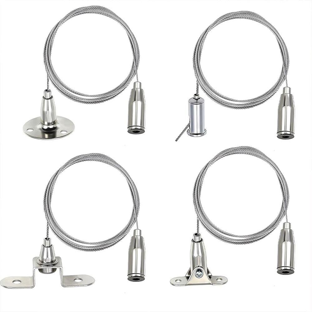 1Pcs Adjustable Spring Hook Wire Rope Suspension Kit for Ceiling Acrylic Board Hanging