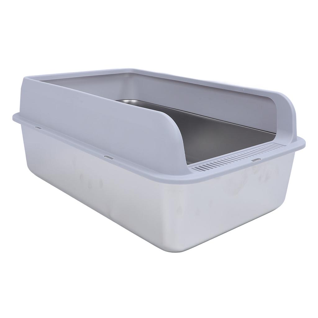 Stainless Steel Cat Litter Box Odor Control High Sides Metal Litter Box Anti Urine Leakage Easy Cleaning Large Litter