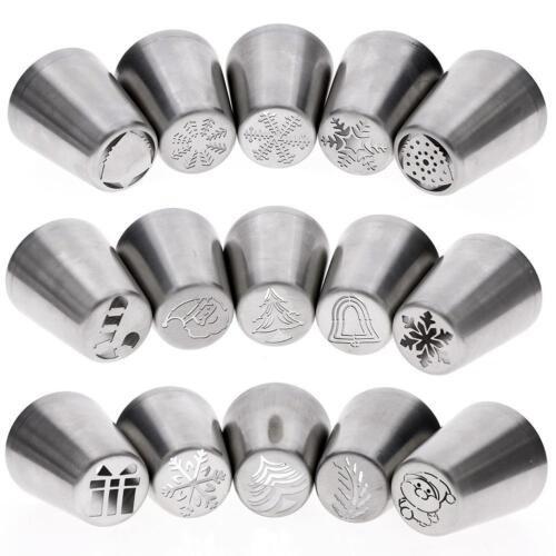 Tree 1pc Christmas Icing Russian Piping Tip Leaf Nozzle Cupcake Set Durable