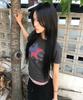 Mimdeowodeulobeu Napoleon Star Crop Patch T-Shirt_Charcoal