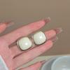 Vintage Fashion Square Pearl Stud Earrings Female Beige Simulated Pearl Earrings for Women Wedding Jewelry