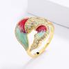 Popular Exquisite  Silver Epoxy Enamel White Zircon Ring For Women Birthday Party Engagement Fashion Jewelry Gift