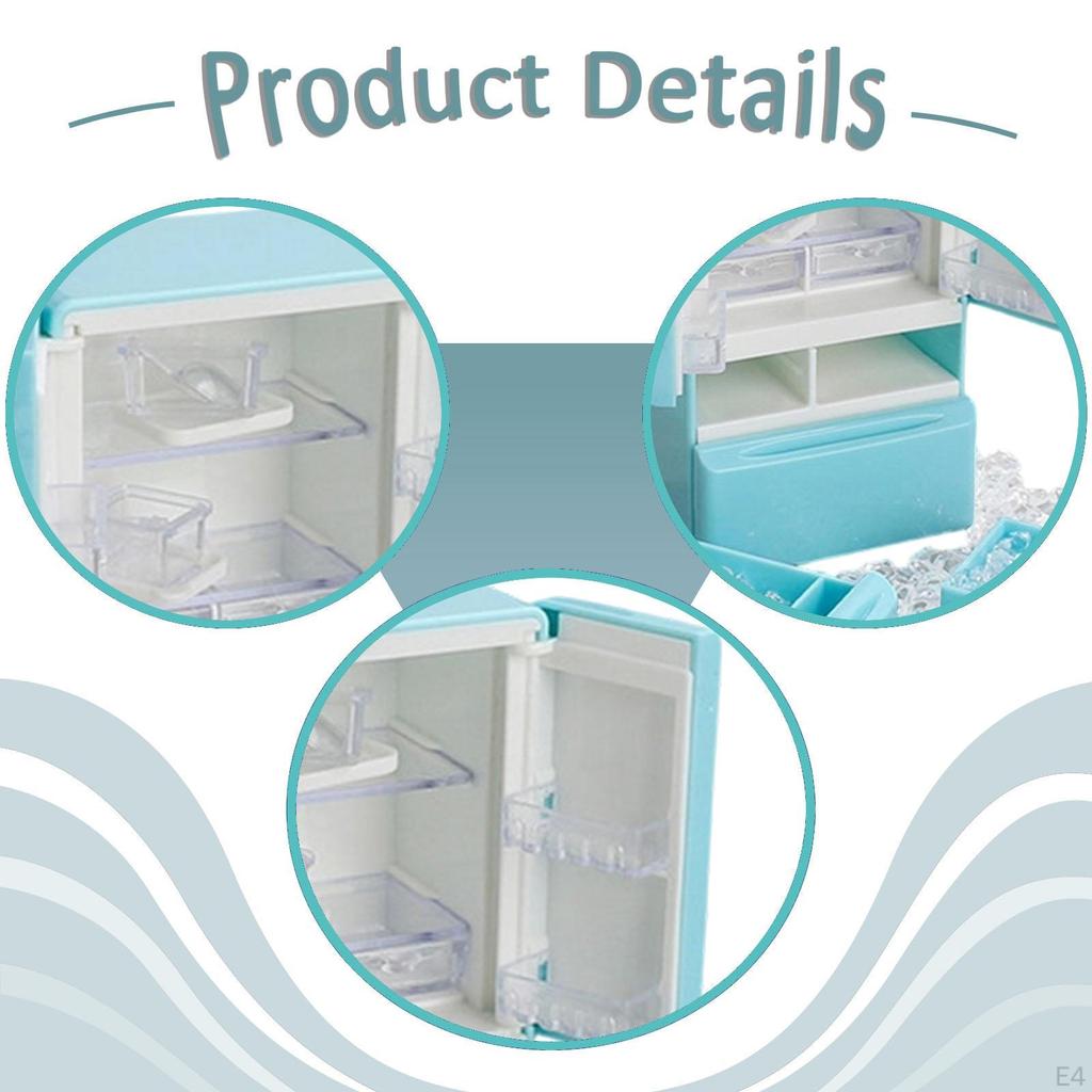 1/12 Freezer Refrigerator Dollhouse Furniture Ornaments with Tweezers Toy for Furnishings Decoration