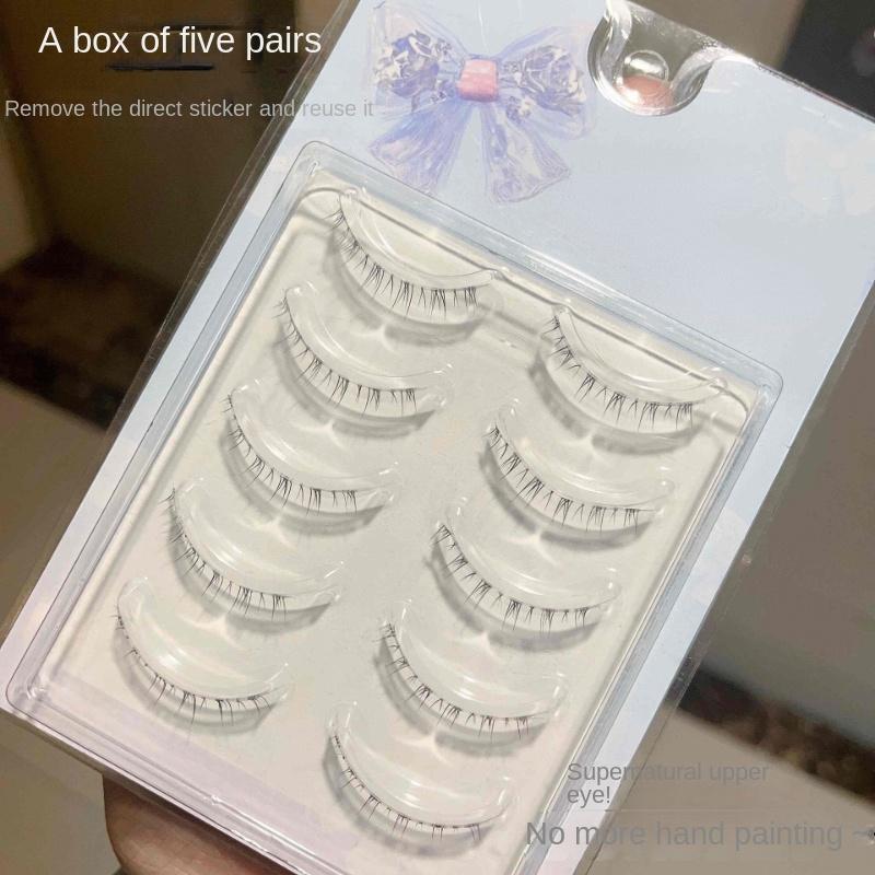 

5 пар ресниц Натуральные нижние ресницы Накладные ресницы Ручная работа Прозрачная лента Нижние искусственные ресницы Инструменты для макияжа Накладные ресницы
