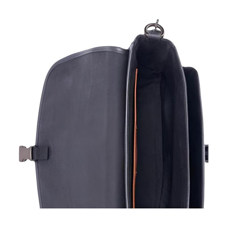Coach Charter 30 Classic Logo Print Portable Cow Leather Envelope Bag Crossbody Shoulder Bag Large Men's Charcoal Gray