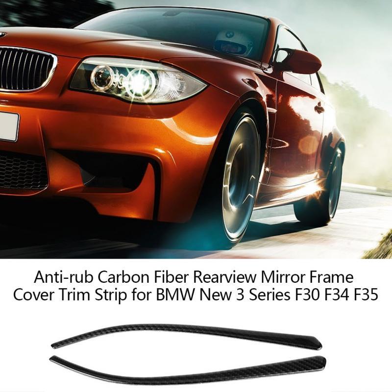 2Pcs Side Door Rearview Mirror Cover Trim For BMW 3 Series GT F30 F34 2013-2017