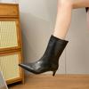 Fashion Autumn Winter Pointed Toe Women Slimming Modern Boots Female Elegant Thin Heel Mid Calf Booties Zapatos De Mujer