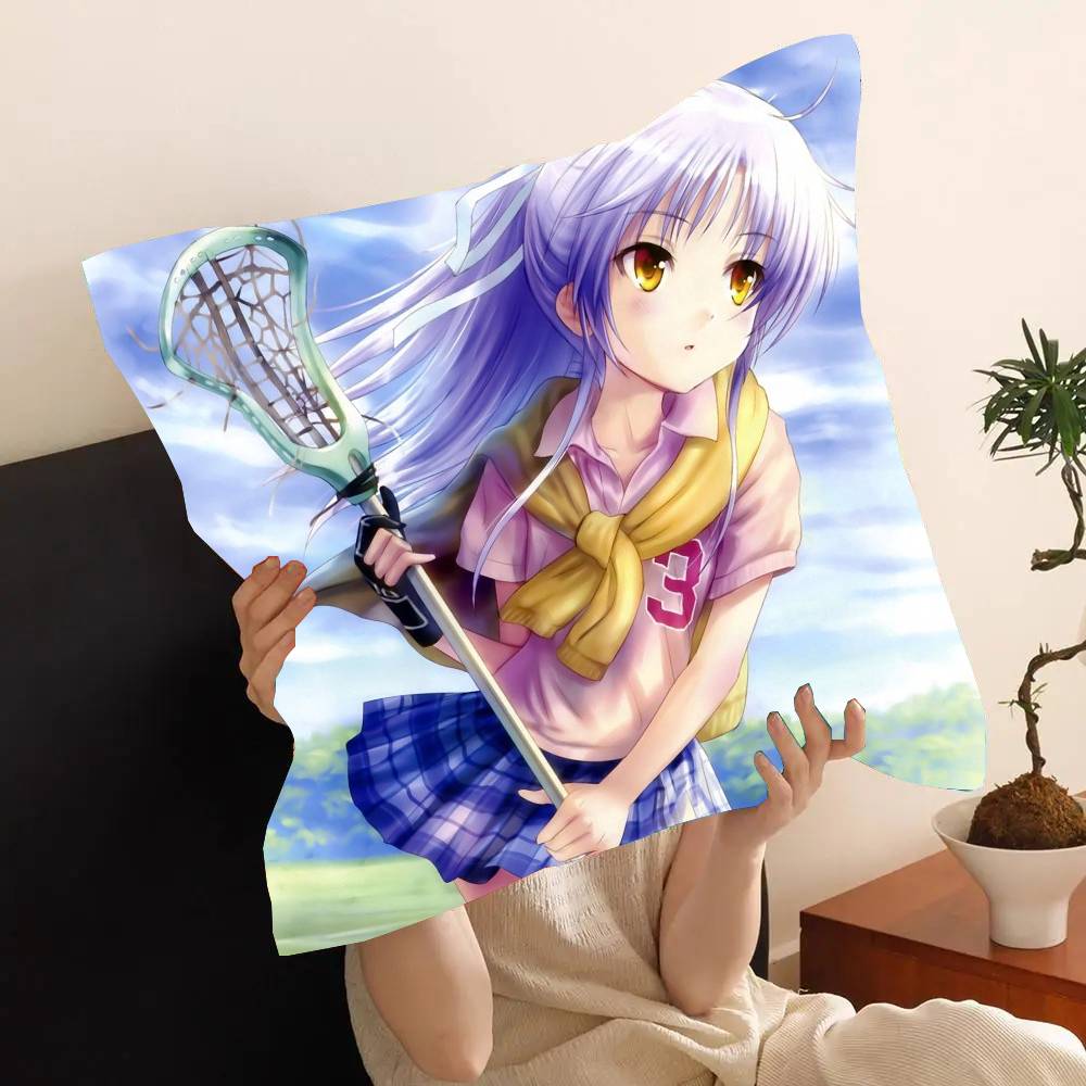 Tachibana Kanade Anime A-Angel Beats Pillow Case Fashion Square Pillowcase Bedroom Sofa Room Ins Decoration Leisure