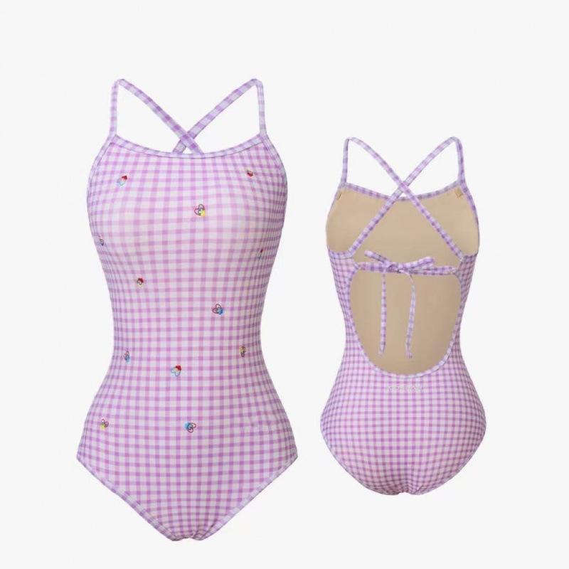 

[Zige Embroidery] Swimsuit 1111 Women s Racing Professional Sports Training Small Fresh One-piece Hot Spring Swimsuit M
