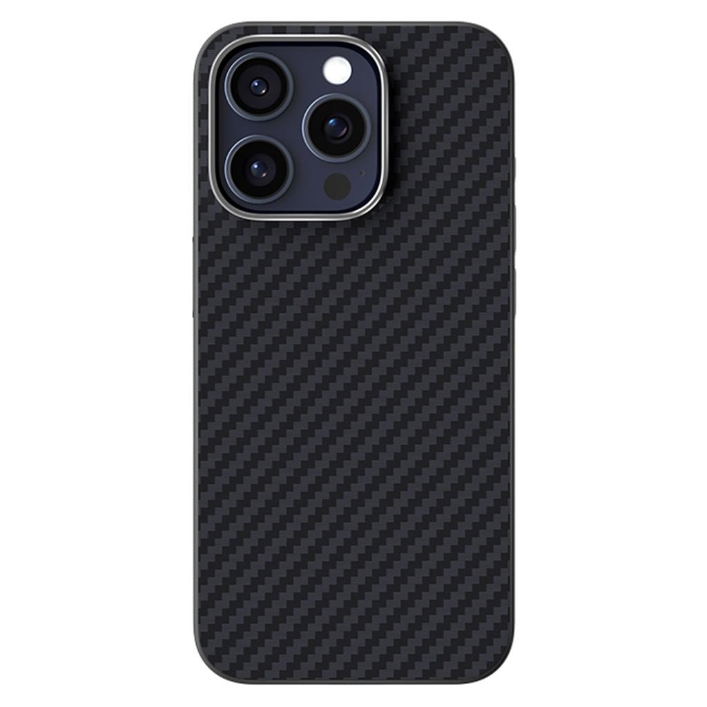 ABEEL Für iPhone 15 Pro Max Hülle Kompatibel mit MagSafe Rückseite mit Kohlefasertextur