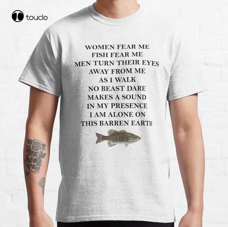 Unisex Fear Me Fish Fear Me Classic 1 Tshirt Cotton Tee Shirt Custom Aldult Teen Unisex Digital Printing Tee Shirt Cotton
