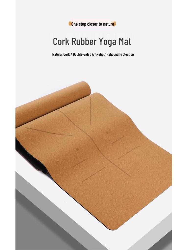 Professional Non-Slip Sweat-Absorbent Cork Rubber Yoga Mat for Hot Yoga and Fitness