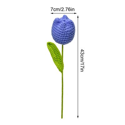 Tulipano Fiore Lavorato a Maglia Tulipani Tessuti Bouquet di Fiori Singoli Decorazione Matrimonio Regali di Laurea Fiori Finti Lavorati a Mano all'Uncinetto