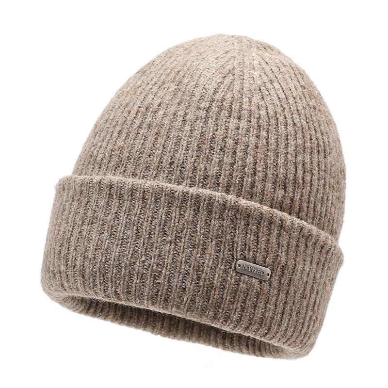 

Вязаная шапка мужская осенне-зимняя теплая шерстяная шапка шапка для большой головы хаки