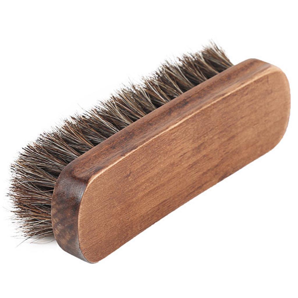 Buy Practical Horse Hair Shoe Brushes Shine Polish Buffing Brush Wooden