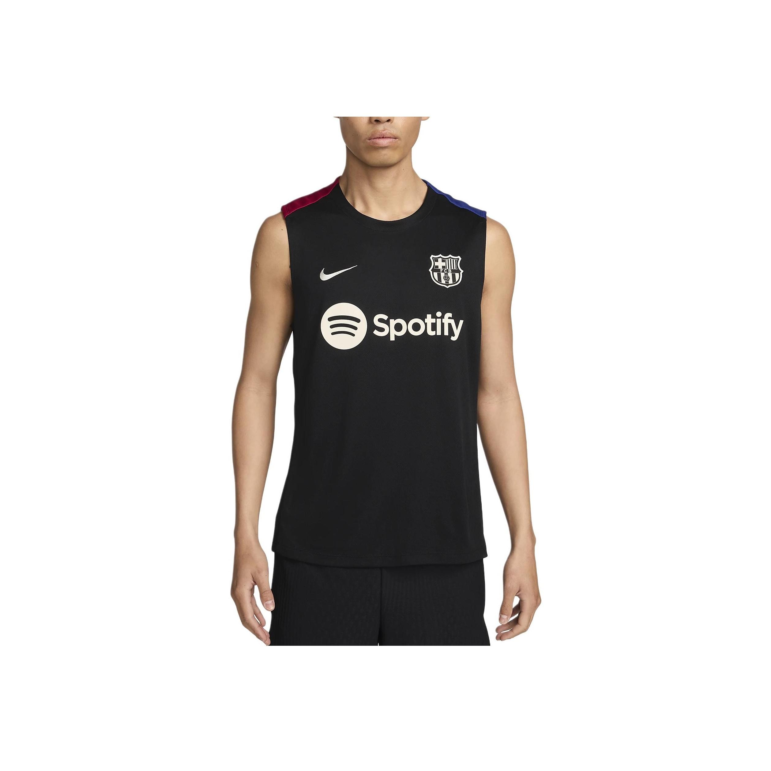 

Nike FC Dri-FIT Футбол FW24 Barcelona Strike Без рукавов Удобный Пуловер Жилет с круглым вырезом Мужские Топы Черный HM9928-011 M