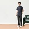Li-Ning Solid Color Breathable Lightweight Quick-Dry Button-Up Short Sleeve Shirt Men shirts Deep-Blue ASHT469-1