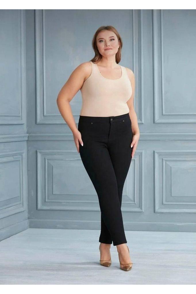 Women's Style Plus Size Pants Big Size Black Lycra Trousers