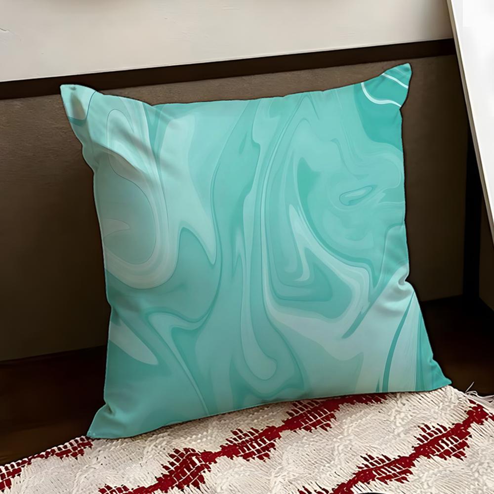 Icy Ice Blue Fluid Flame Cushion Cover Reversible Soft Durable Pillow Cover Home Car MultiScene Use for Daily Comfort
